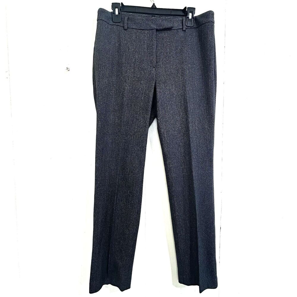 Talbots Pants Size 8 High Waist Slim Straight Dark Gray Black Dress Trousers